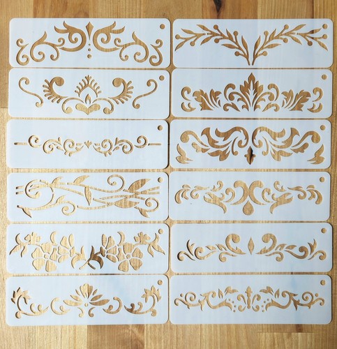 Mix border stencils lot - 12,