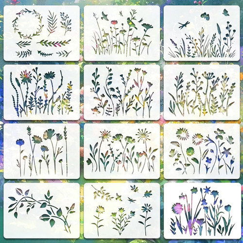 Pieces wildflower stencils - wildflower,